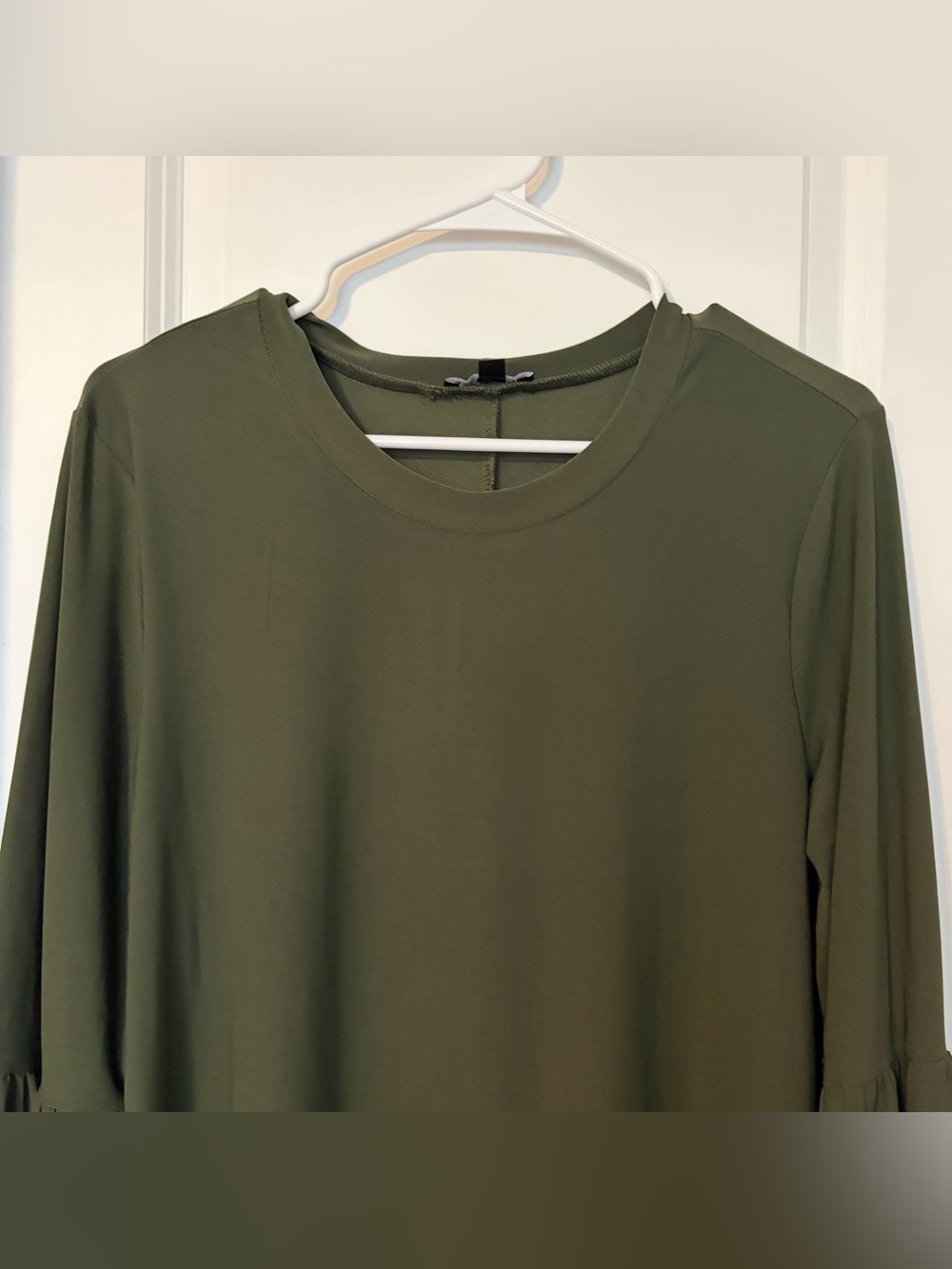 As U Wish- Olive Green Long Sleeve Shift Dress - Brand: - Picture 3 of 10
